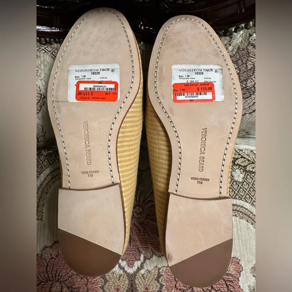 Veronica Beard Tan and Cream Loafers - Picture 2 of 3